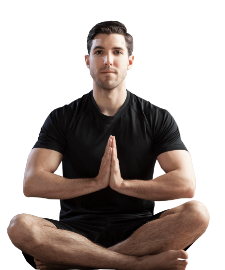 man sitting in lotuse pose