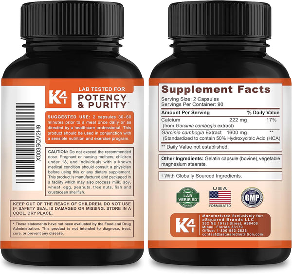 Garcinia Cambogia 1600mg K4 Keto