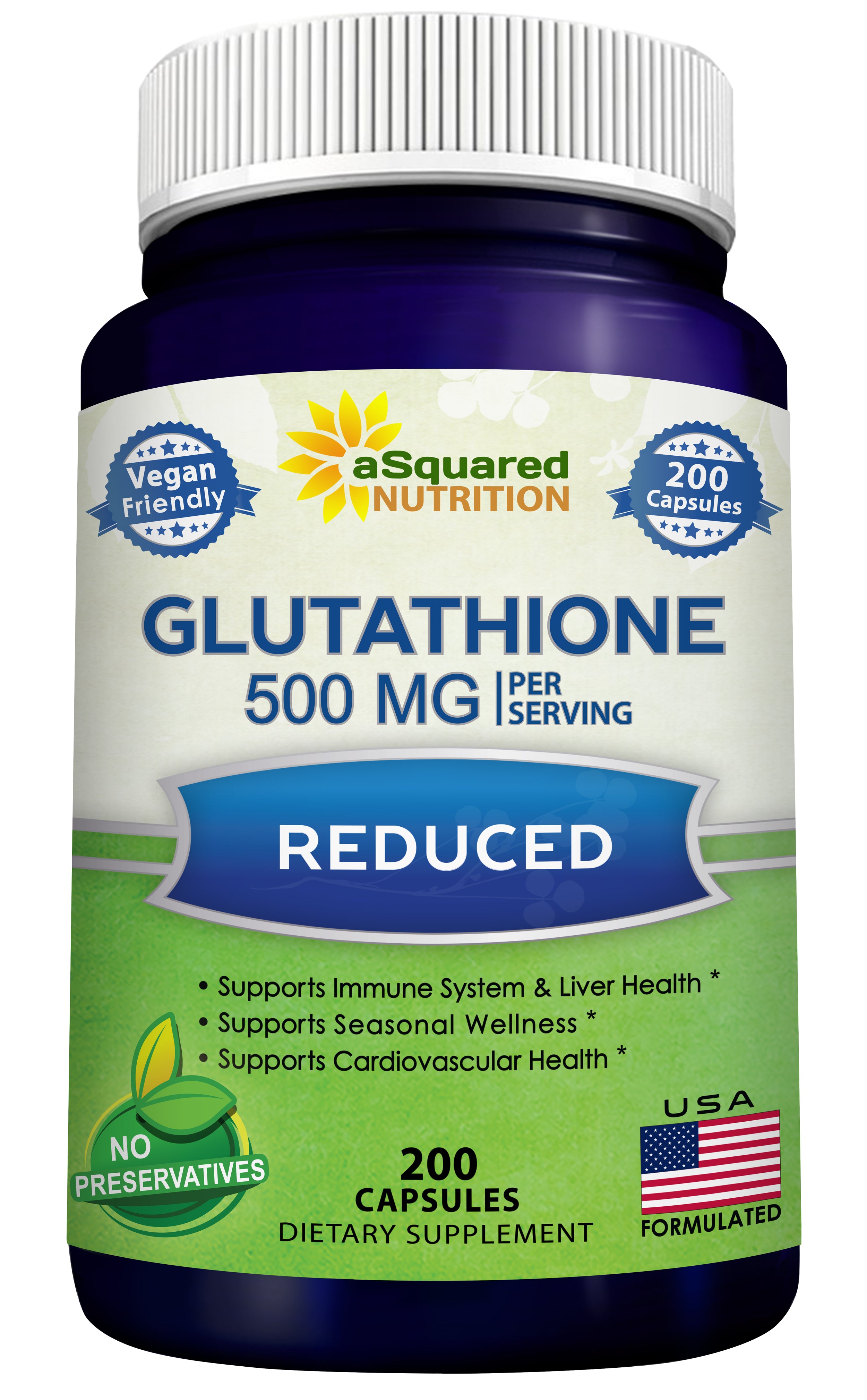 Glutathione 200 Capsules - aSquared Brands Glutathione 200 Capsules - aSquared Brands