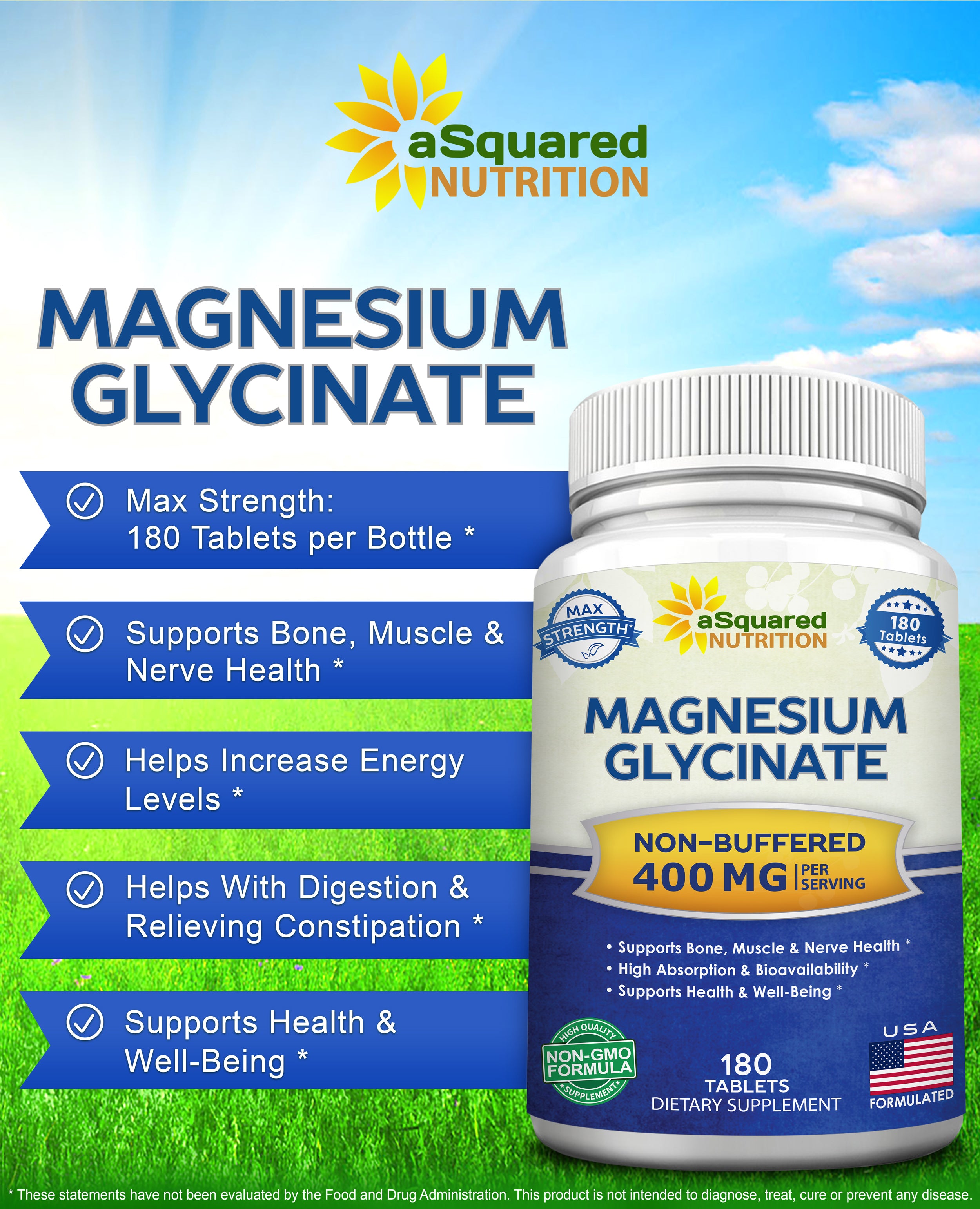 asquared nutrition glutathione Magnesium Glycinate
