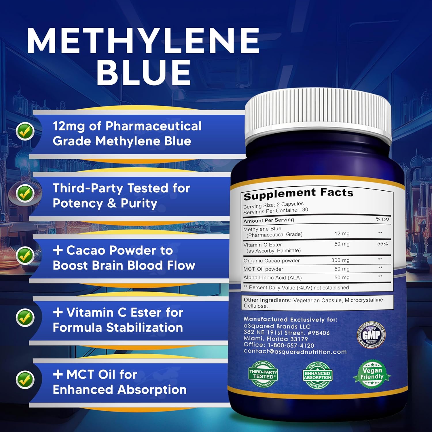 Methylene Blue Capsules - aSquared Brands